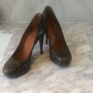 Gucci snakeskin platform heels
